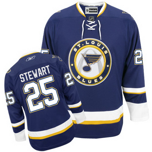 Fashion Trend St. Louis Blues 25 Chris Stewart Blue NHL Hockey Jersey